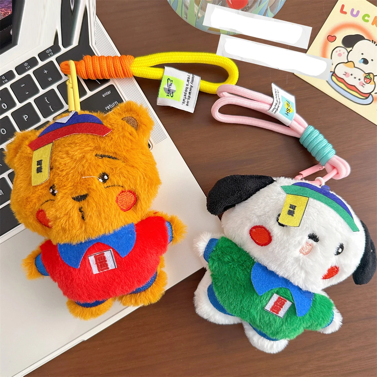 24 قطعة/الوحدة 12 سنتيمتر لطيف صار الدب مضحك غيبوبة أفخم المفاتيح قلادة جرو دمية لعبة حقيبة مدرسية الديكور سحر #5