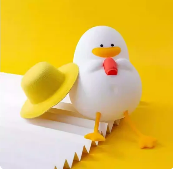 Silicone filling happiness dual-use duckling soft light table ornament