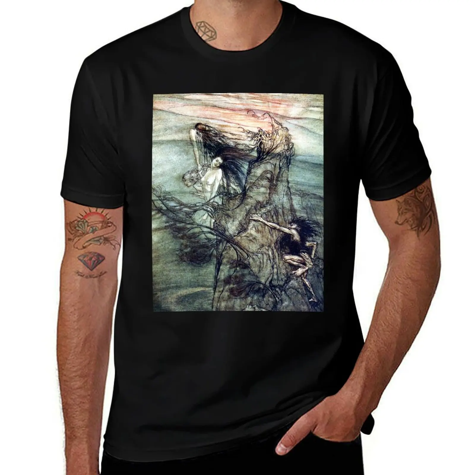 The Rhine Maidens tease Alberich - Arthur Rackham for The Ring of the Nibelung T-Shirt Holiday Outdoor T-Shirt