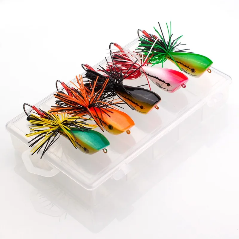 

5pcs Plastic Thunder Thai style Frog Hard Bait 9g False Bait Road Runner Bait Floating Frogs Popper Bass Pike With Double Hook
