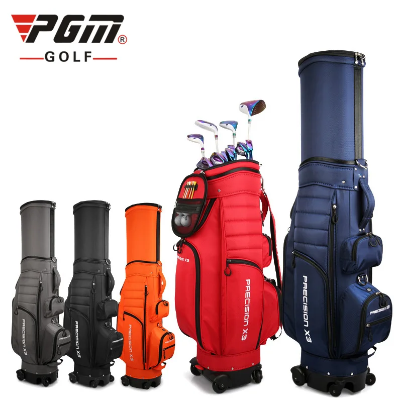 PGM NEW ARRIVAL Cost Effective 4 Way Wheels Retractable Telescopic Golf Bag With Brake