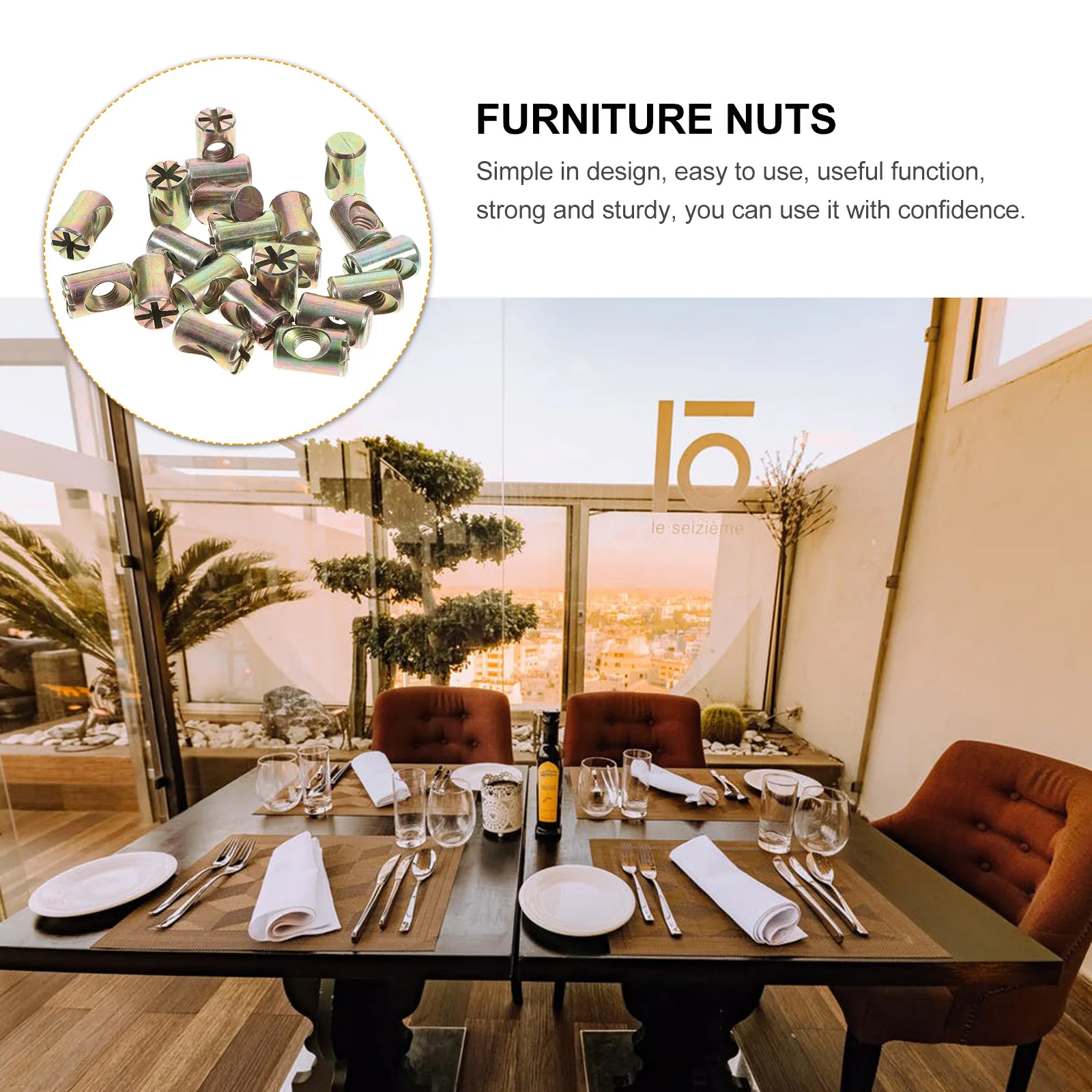 

20Pcs Barrel Nut M6x15mm Zinc Alloy Slotted Cross Dowel Nut Bed Crib Furniture Hardware Kit Truck Nuts M6 Nuts