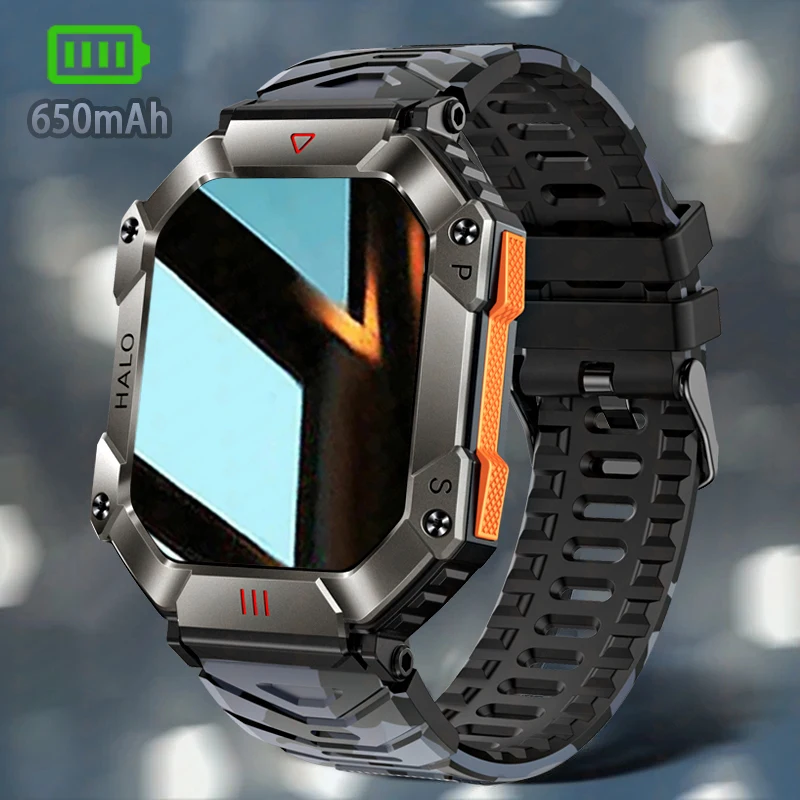 ChiBear New Military Smart Watch 650 mAh Large Battery Compass GPS Sports Track Fitness Watch Bluetooth Call Smartwatch Men 2023