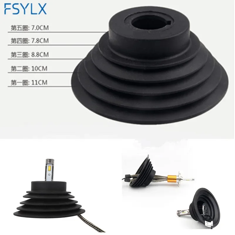 

FSYLX 2pcs LED HID Xenon Headlight Kit Car Dustproof Dust Seal Cover For Car Motorcycel Light lamp H1 H3 H4 H7 H11 H13 9004 9005