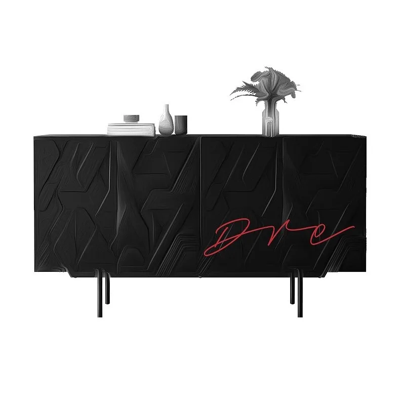 

Entrance cabinet Italian minimalist 3D three-dimensional carved locker storage side cabinet