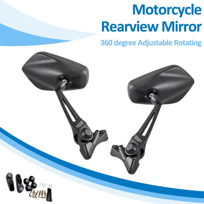 Motorcycle Rearview Mirror 360 degree Adjustable Rotating Side Rear view Mirrors for Little Cow Number Nine m95  San Yang PCX160