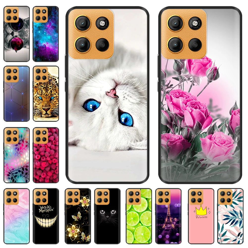 

For Motorola Moto G15 Power Case Soft Black Painted Cover for Coque Motorola Moto G15 Power MotoG15 G 15 Protective Cases Funda