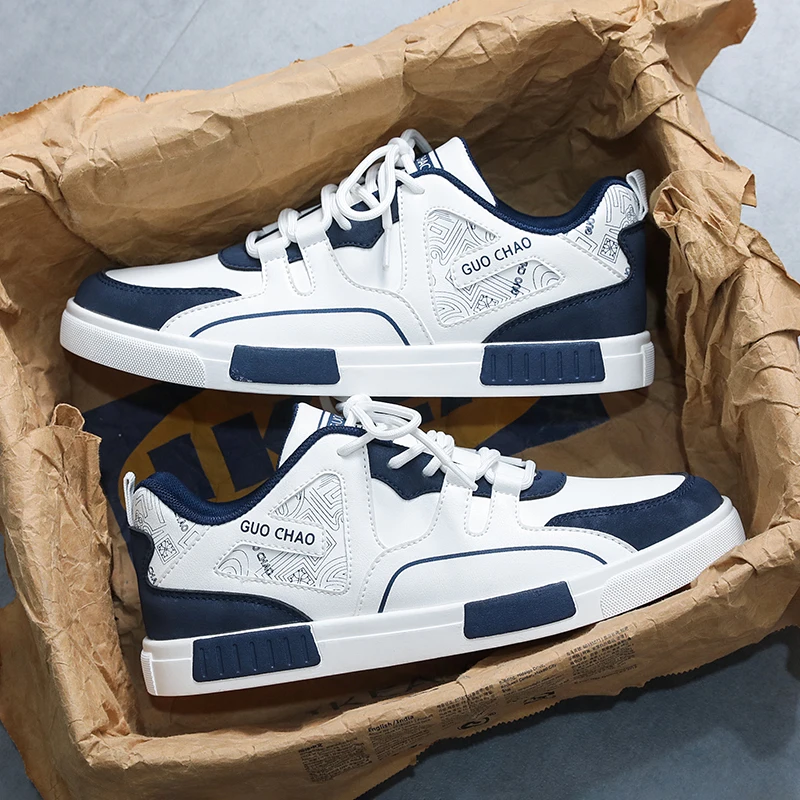 

Men's Fashion Shoes Leather Casual Walking Sneakers Business Versatile Board Shoes for Men Trend Running Sports Male Flat Shoes