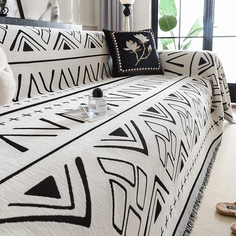 

housses de canapé Funda Sofa Home Chenille Geometric Sofa Mat Throw Blankets All-season Camping Picnic Blanket Cover Sofa Cover