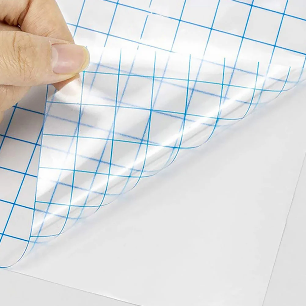 

3pcs Pvc Positioning Membrane Transfer Tape Double Sided For Htv Vinyl Self-Adhesive Transparent With Alignment Grid Lines Easy