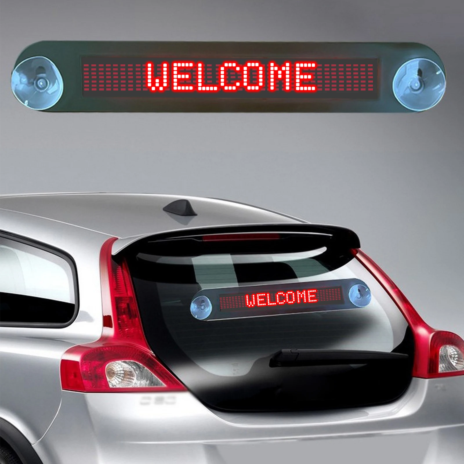 Luz LED para Interior de coche, panel publicitario para Taxi, señal de ventana trasera, lámpara programable, Mensaje de desplazamiento, tablero de pantalla LED, 12V
