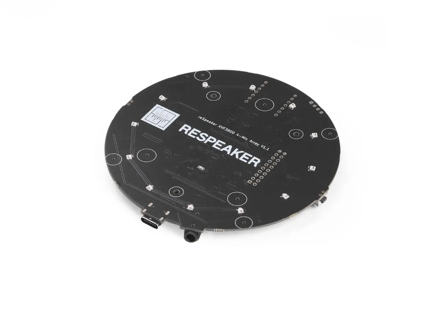 리스피커 XMOS XVF3800 AI 기반 4-마이크 어레이 ESP32S3 마이크 AEC 회의실 5m 360 ° 원거리 음성 인식 Wi-Fi 블루투스