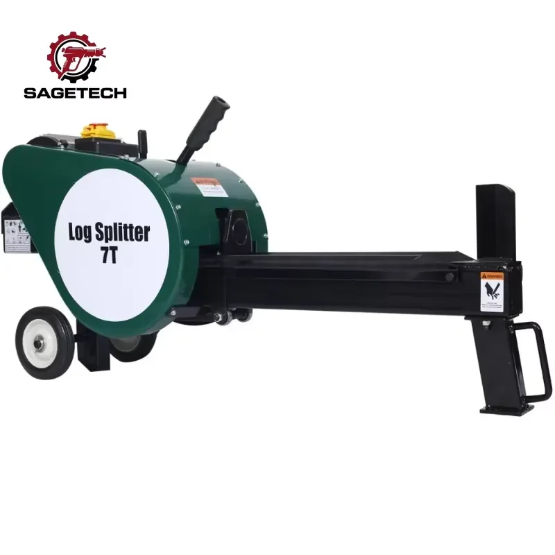 7 Ton Electric Log Splitter Portable Horizontal Firewood Splitting Machine with Double Flywheel for Home & Garden