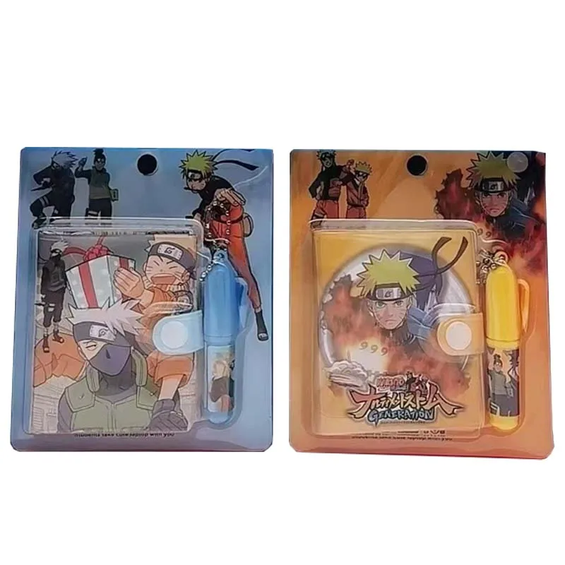 4/12/24 قطعة ناروتو اليد كتاب مجموعة دفتر صغير مع قلم حبر جاف المحمولة الكرتون مذكرات كتاب أنيمي طالب لوازم مكتبية #3