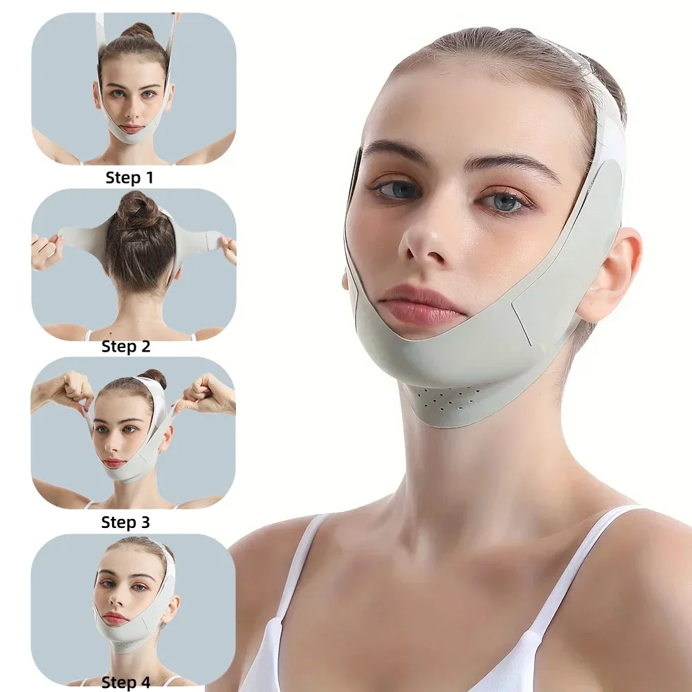 Reusable Face Slimming Bandage V Line Face Shaper Women Chin Cheek Lift Up Belt Facial Massage Strap Face Skin Care Beauty Tools