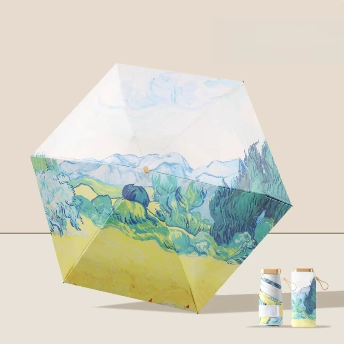 

Пятистворчатый зонт с плоской ручкой, постепенный сменный зонт, женский анти-ультрафиолетовый студенческий мини-портативный компактный