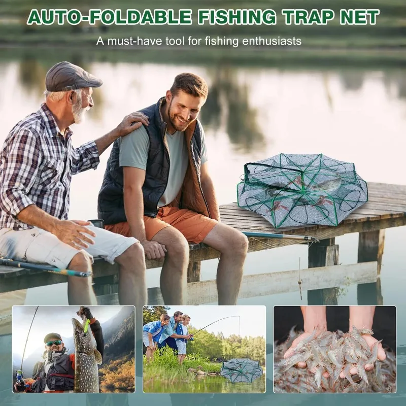 Collapsible Lightweight Fishing Trap and Basket Crab Trap Ideal for Riverbed and Coastal Fishing Use