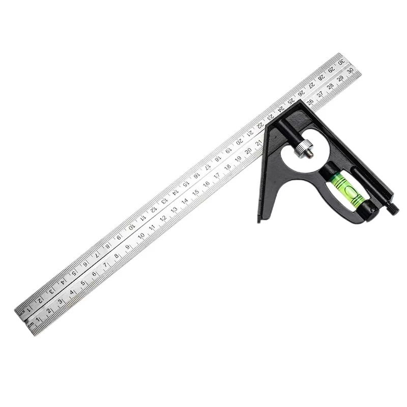 Multi Functional Combination Adjustable Right Angle Ruler and Protractor, Movable Measuring Tool Measuring Instrument