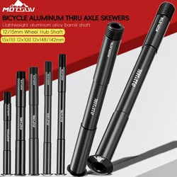 MOTSUV Bicycle Aluminum Thru Axle Skewers 12/15mm Wheel Hub Shaft 15x110 12x100/148/142mm MTB Road Bike Frame Frok Quick Release