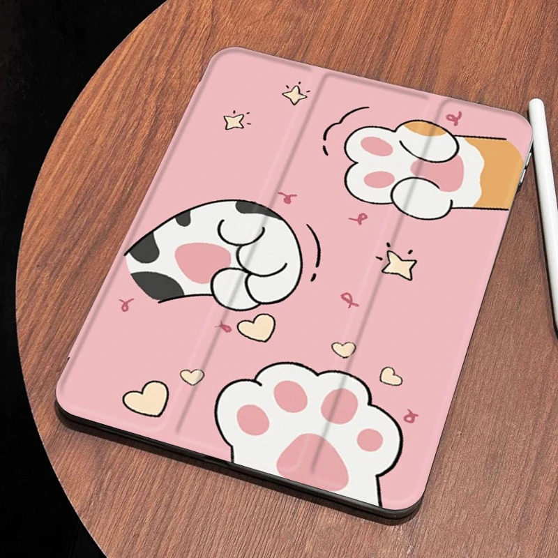 Capa funda para ipad 5a geração 9.7 Polegada pro 11 2nd 3rd 4th ipad air 5 4 10.9 casos ar 2/3 10.5 gato pata ilustração bonito