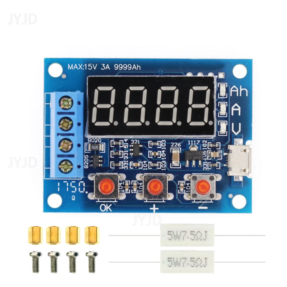 ZB2L3 Battery Tester LED Digital Display 18650 Lithium Battery Power Supply Test Resistance Lead-acid Capacity Discharge Meter