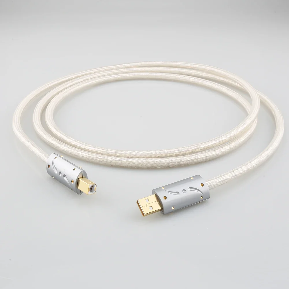 Hi-End A26 OCC silver plated USB audio cable data DAC USB hifi cable A-B usb cable Viborg Plug HIFI