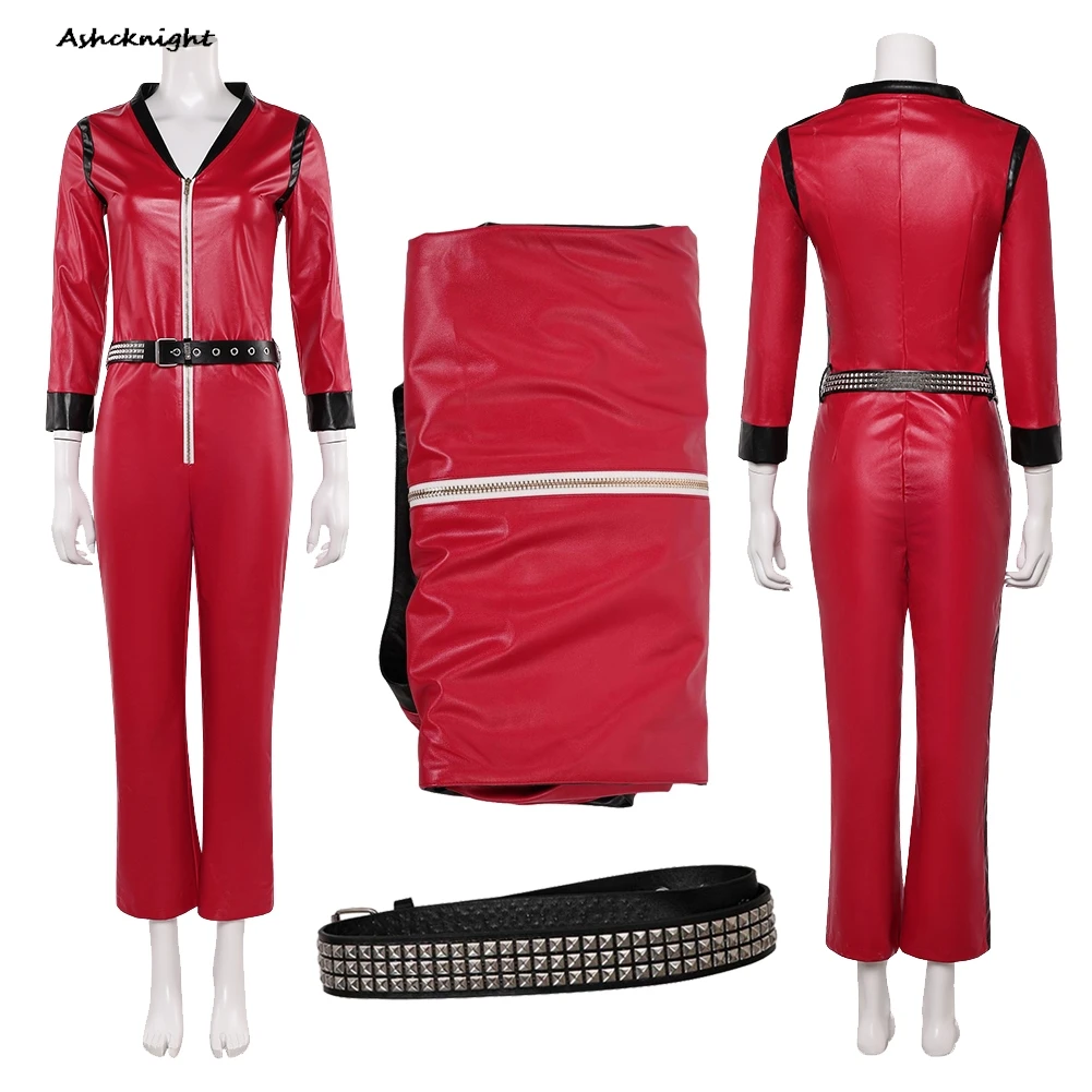 

2010 Movie Runaways Cosplay Joan Jett Red Jumpsuit Party Disguise For Women Roleplay Halloween Costume Carnival Outfits Suit