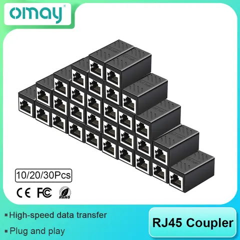 10/20/30pcs RJ45 Cat6 Ethernet Cable Extender Coupler Female to Female Extender Connector for Network Cable