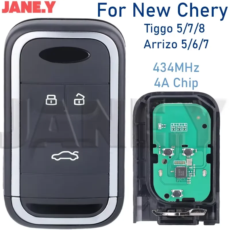 

Auto Smart Remote Key OEM For New Chery Tiggo 5 7 8 Arrizo 5 6 7 Intelligent Remote Control Car Keyless 434Mhz 4A Chip 3 Buttons