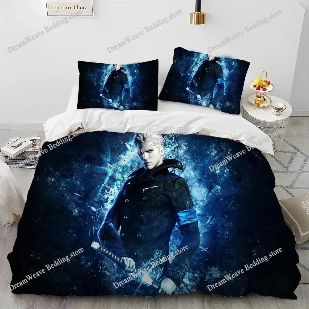 Bedding Decor Anime D-Devil M-May C-Cry Printed Duvet Cover and Pillowcase, Teen and Adult Bedding Set, Bedroom Decor, Gift for