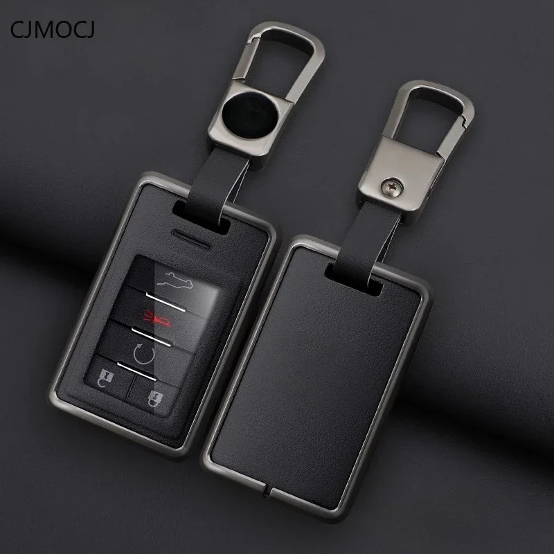 

Для Cadillac CTS/XTS/ATS/SRX цинковый сплав + кожаный чехол для дистанционного ключа автомобиля, аксессуары для ключей