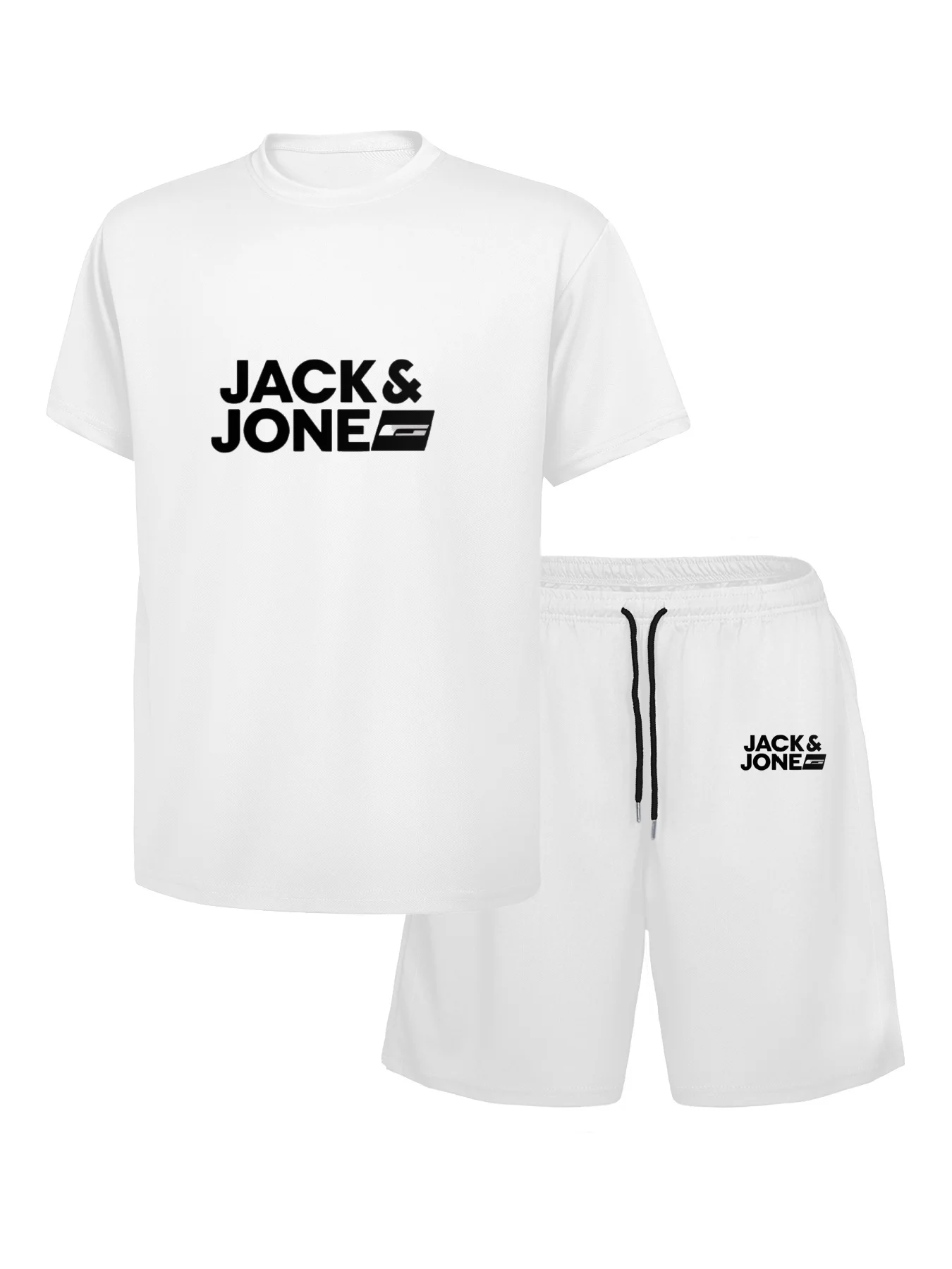 2025 ใหม่อินเทรนด์ฤดูร้อนผู้ชายชุดกีฬาสบายๆฟิตเนสวิ่งบาสเกตบอลแฟชั่นแขนสั้นเสื้อยืด + กางเกงขาสั้น 2 ชุด