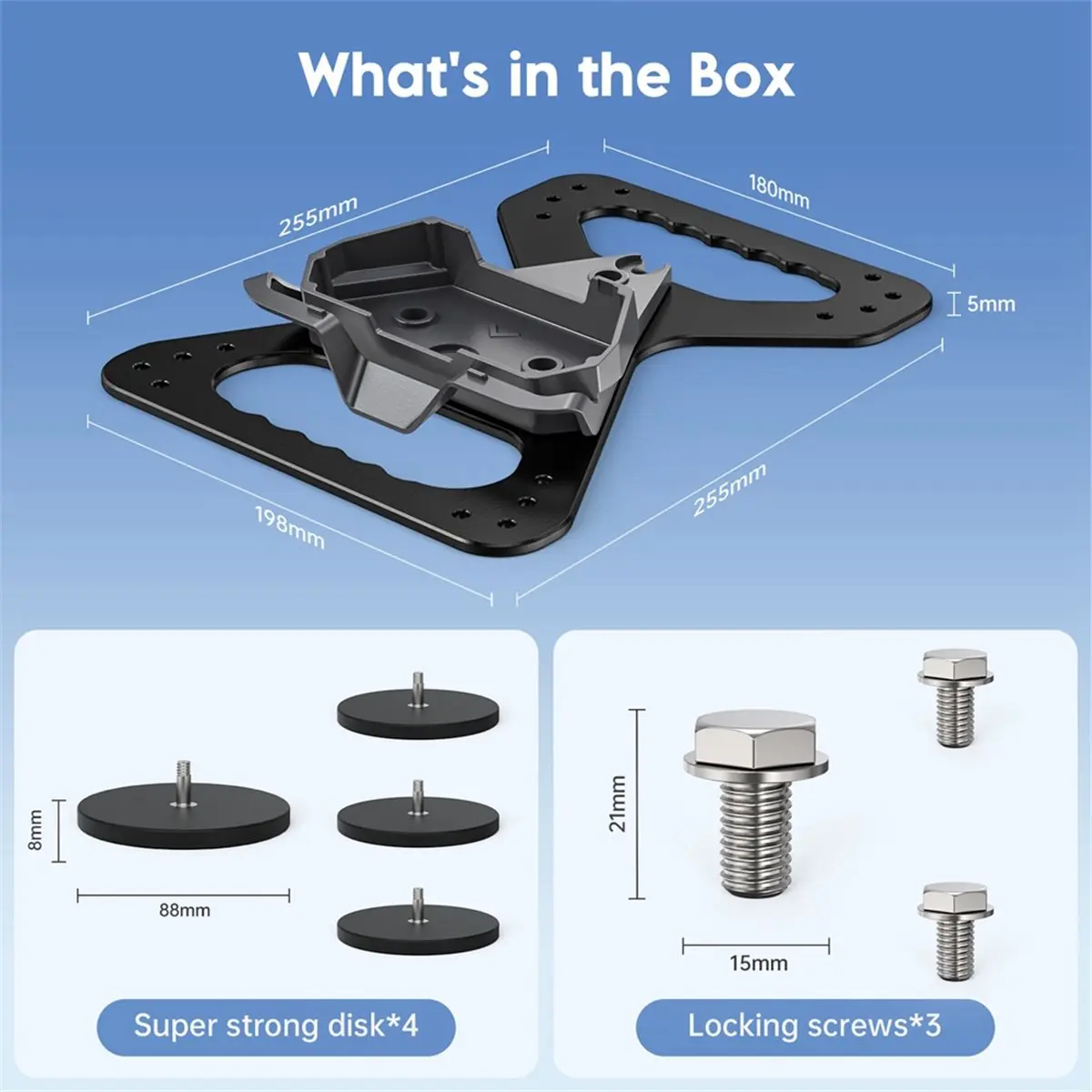 SK0165 for Mini Magnetic Roof Mount 320lbs Heavy Duty Magnet Base for Car RV Boat Aluminum Mount Bracket