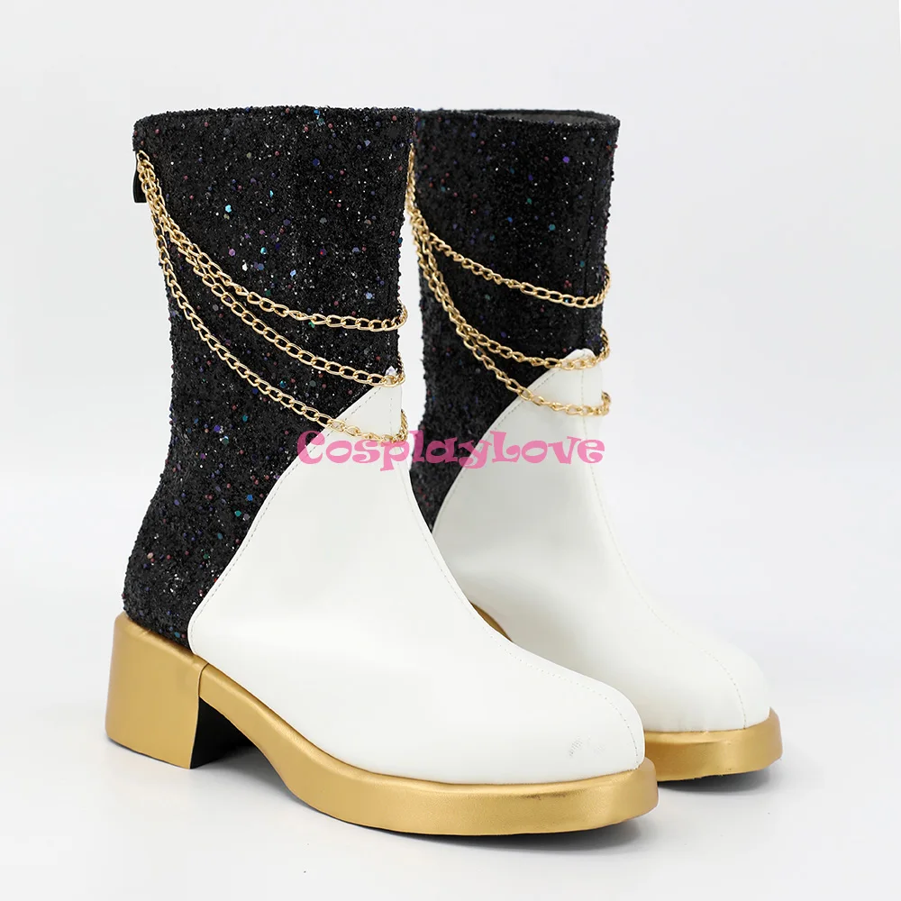 CosplayLove KPop Demon Hunters Mira Scarpe Coslay bianche Stivali lunghi in pelle realizzati su misura per Halloween Natale