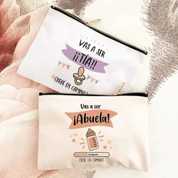 You Will Become An Aunt/Grandma Baby on The Road Print Makeup Bags Pregnancy Announcement Cosmetic Bags Baby Reveal for Family