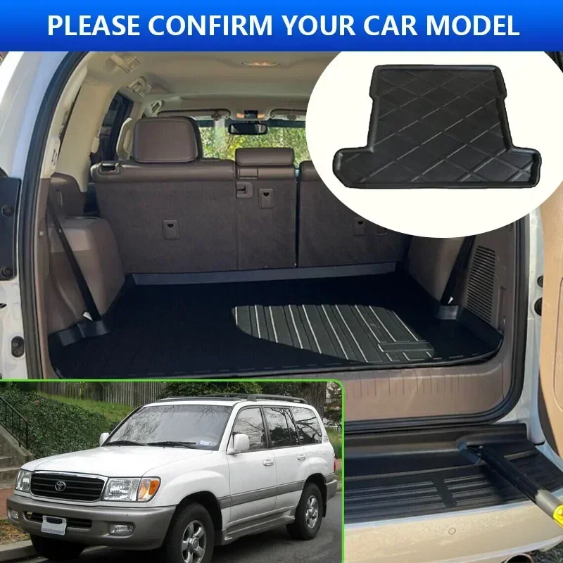 Car Trunk Mat For Toyota Land Cruiser 100 Lexus LX 470 1999~2007 2000 High Temperature Resistant Storage Pad Interior Accessorie