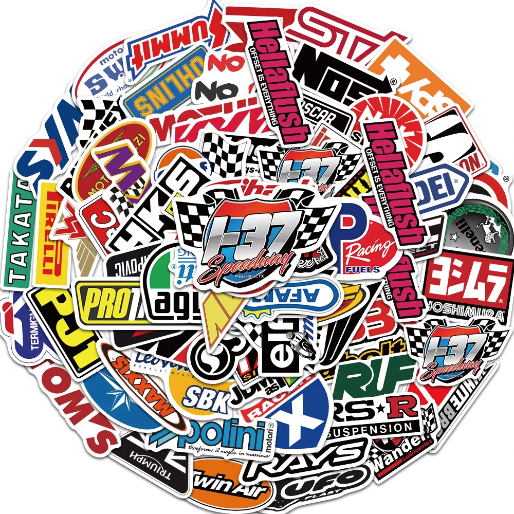 10/50/100PCS Racing Stickers Dirt bike Automotive Sticker Pack Car Brand Logo Vinyl Stickers Auto Waterproof Stickers