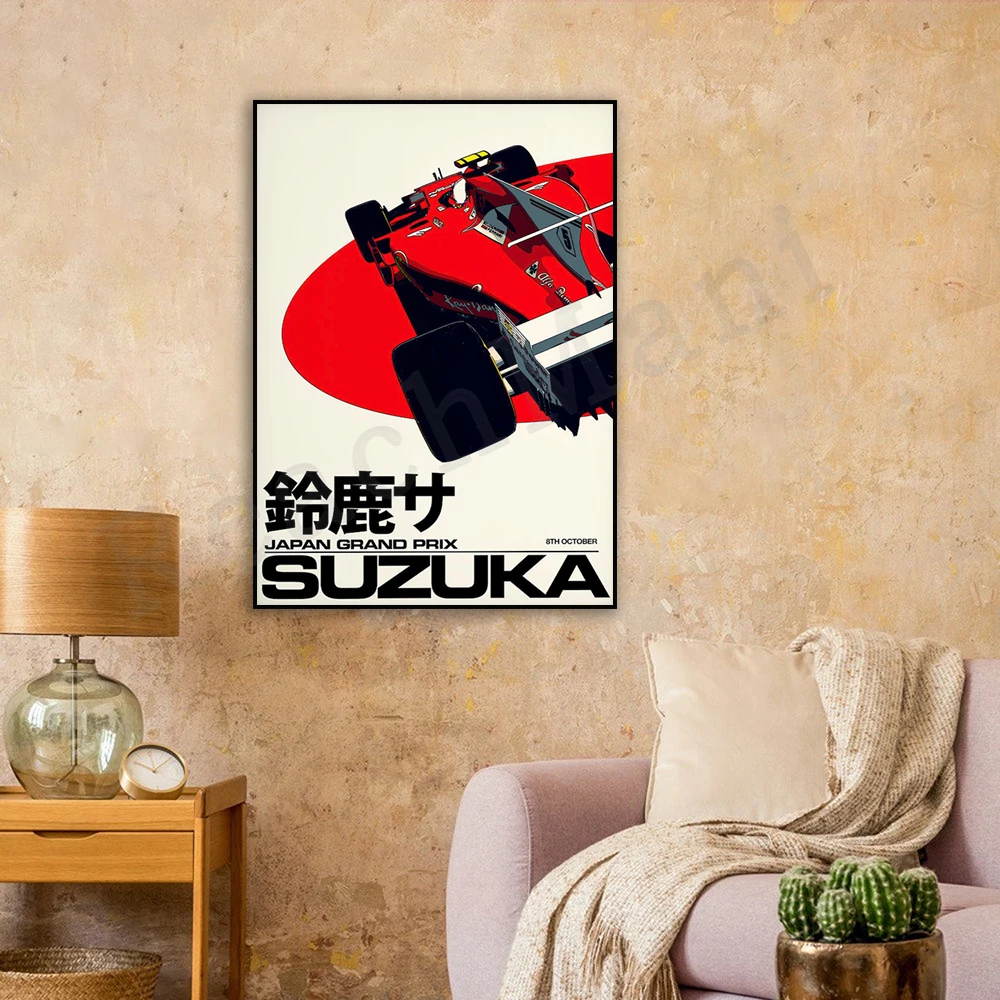 Affiche vintage Grand Prix suzuki del giappone,corse automobilistiche,decorazioni murali Moto,decorazionimurali auto