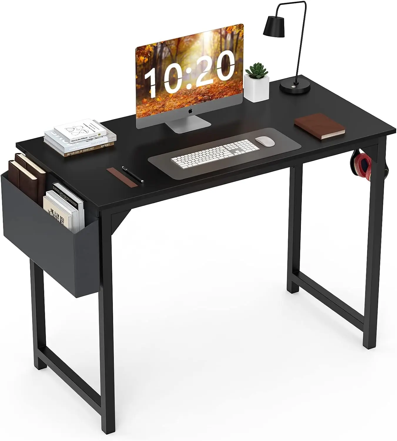 Computer Desk Small Office Desk 40 Inch Writing Desks Small Space Desk Study Table Modern Simple Style Work Table with Storage