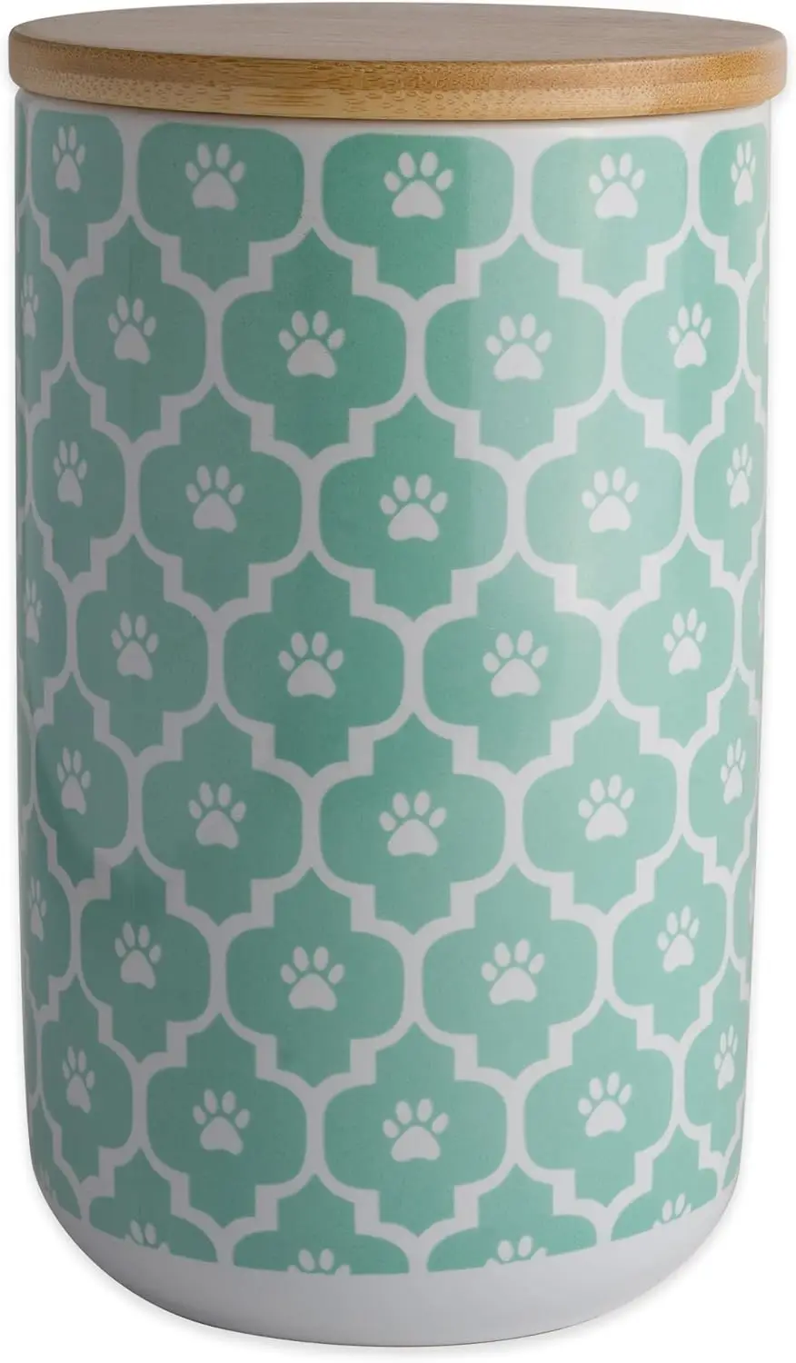 

Bone Dry Lattice Pet Treat Jar with Bamboo Lid, Dishwasher Safe Canister, 4x6.5", Aqua