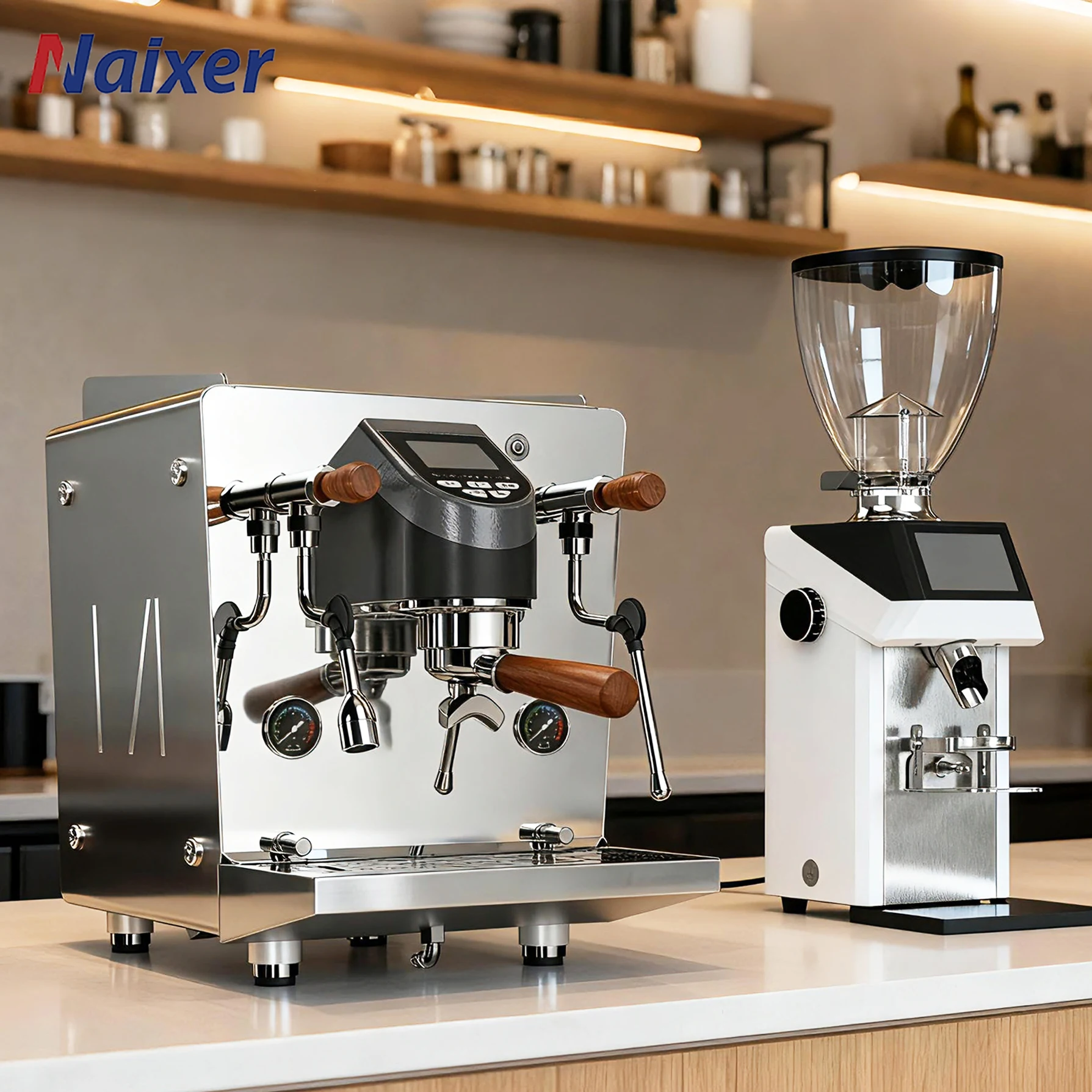 

Кофемашина Naixer 2000W с двумя бойлерами, 110В, роторный насос, 9 бар, одна группа, полуавтоматическая, для кафе