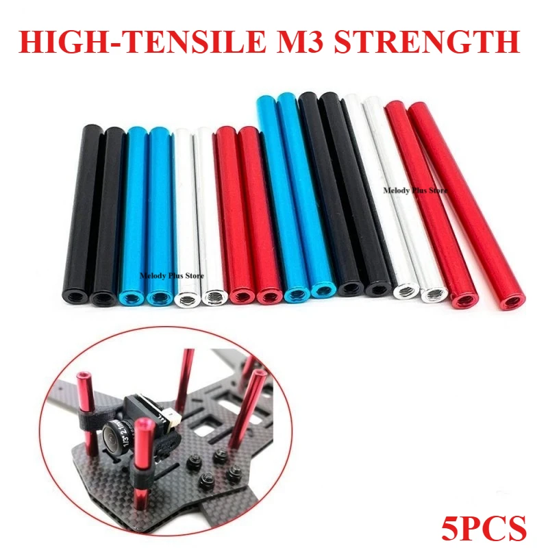 M3 Aluminium Standoff Alloy Tube Column 35/40/45/50/55/60/70/80/90/95/100/120mm OD 6mm for RC 1:10  DIY Quadcopter Car D90 SCX10