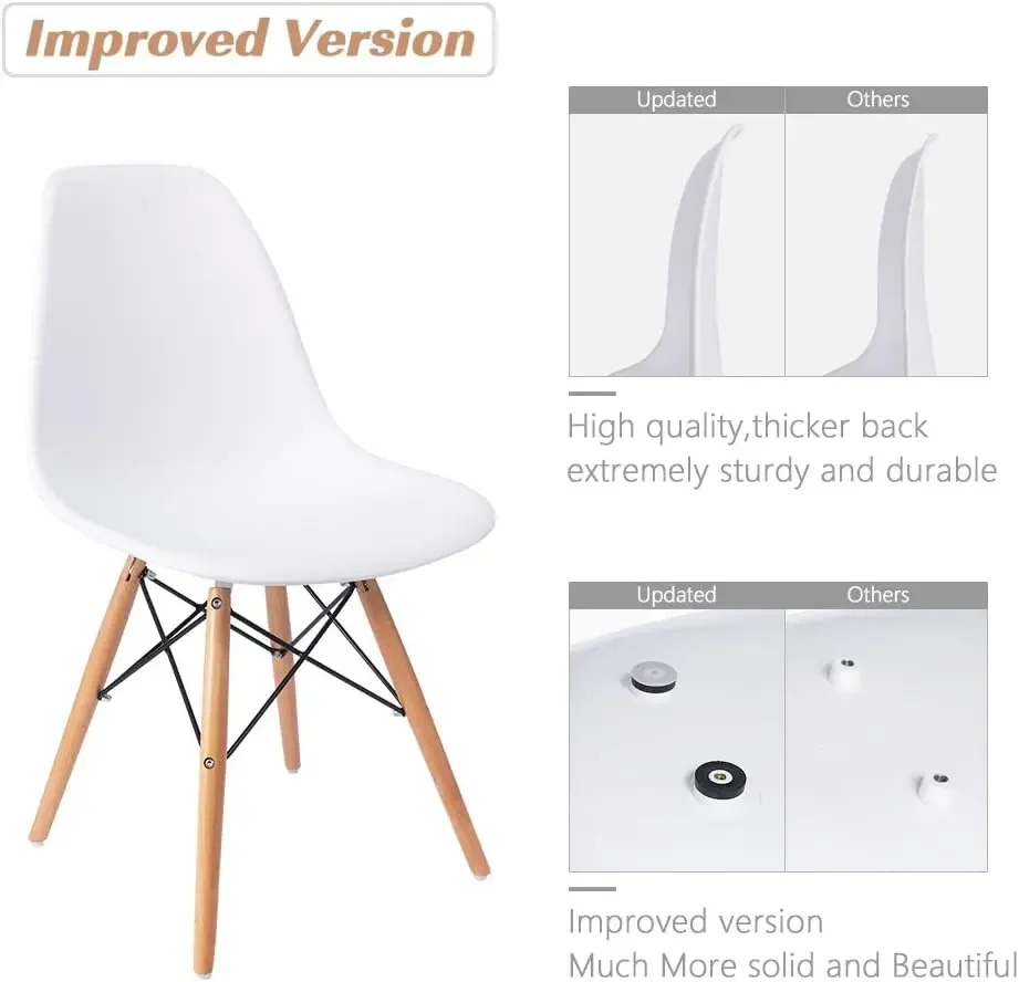 Pre Assembled Modern Style Dining Chair Mid Century Modern DSW Chair, Shell Lounge Plastic Chair for Kitchen, Dining,Bedroom