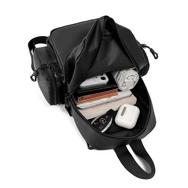 Geestock للتحويل حقيبة كروسبودي 2 In1 حقيبة ظهر ذات حمالة صغيرة للسفر المشي لمسافات طويلة سعة كبيرة الرجال حقيبة صدر للرجال حقيبة يومية عادية #3