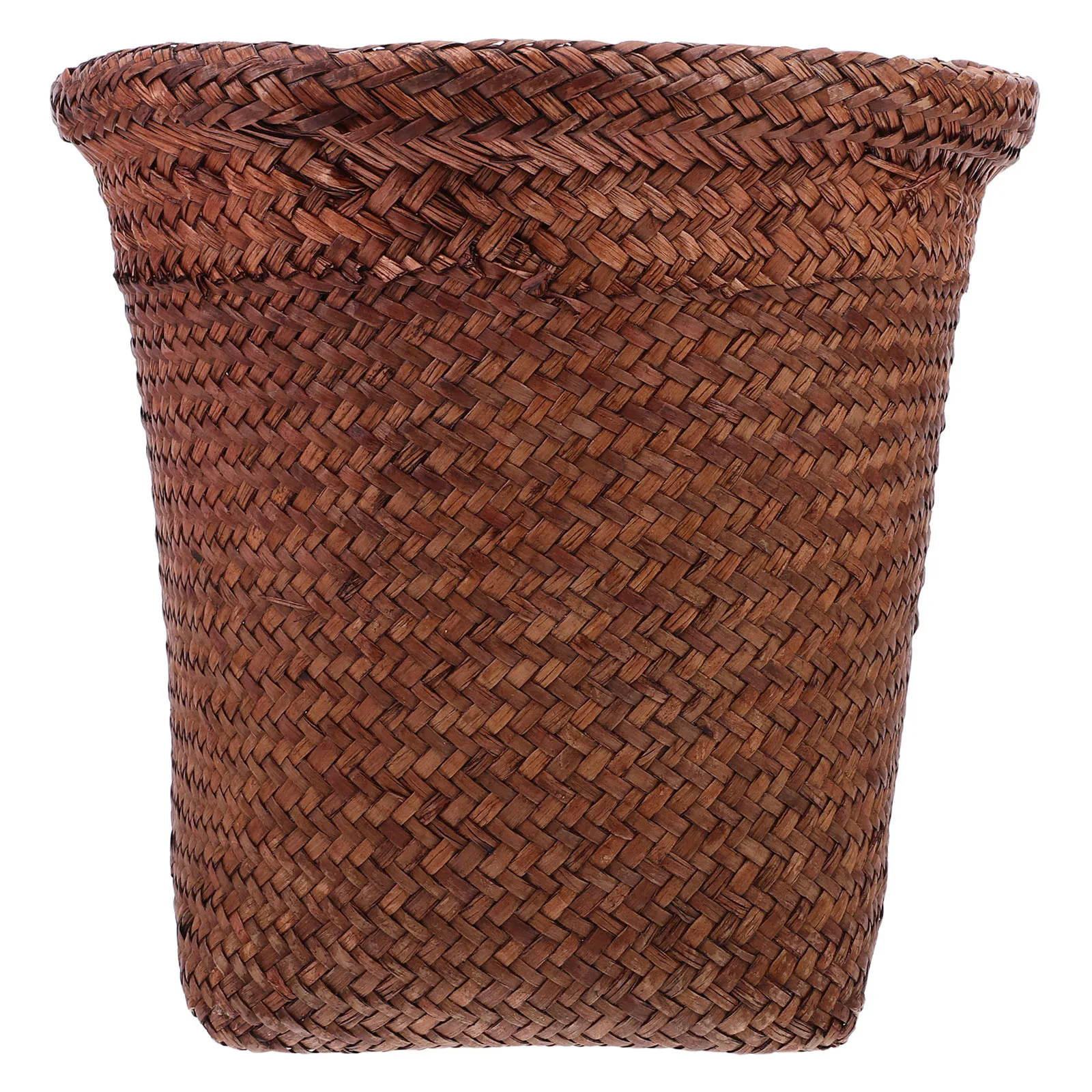 

1Pcs Straw Woven Wastebasket Office Trash Container Waste Basket for Paper and Sundries Straw Woven Wastebasket