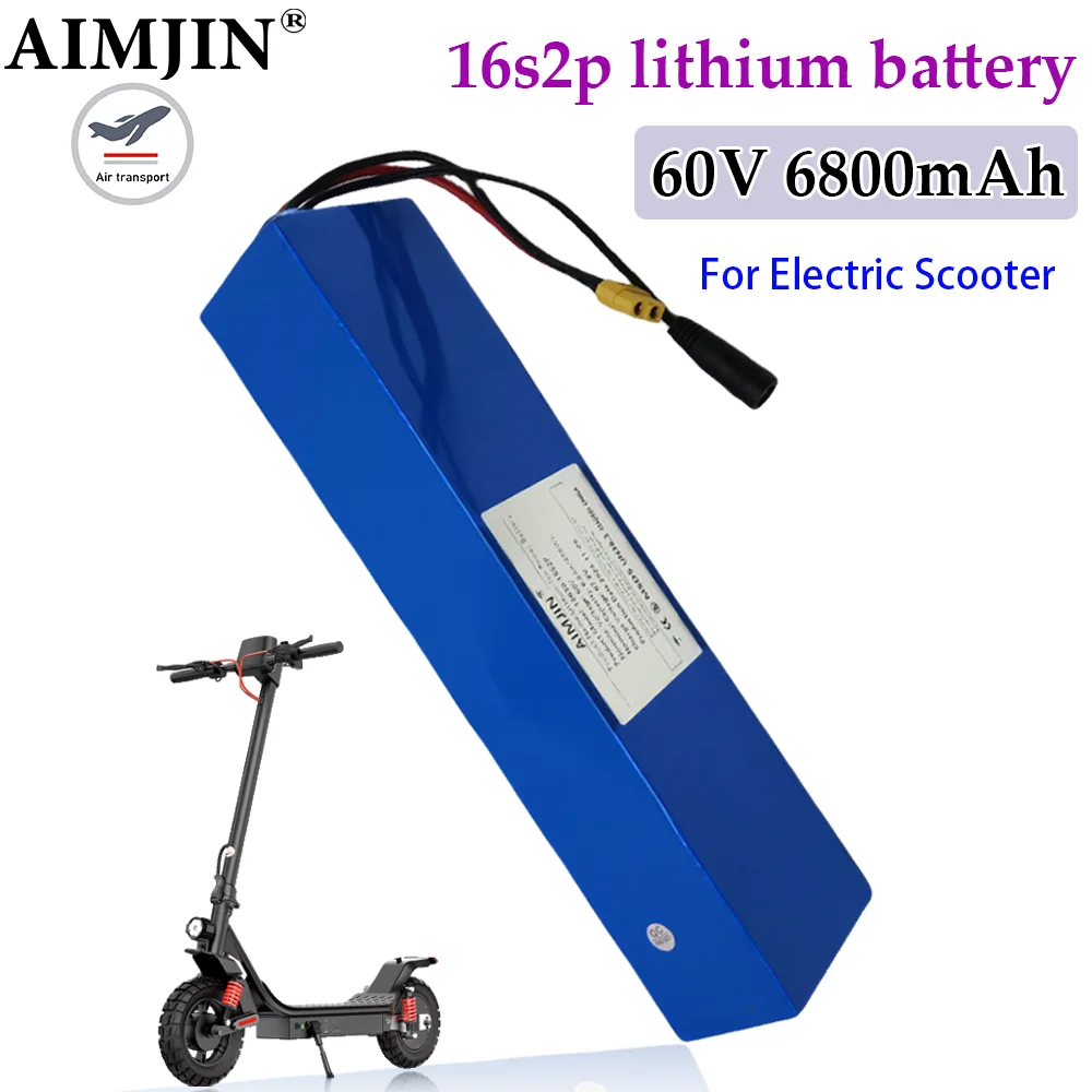 Rechargeable battery 16s2p 60V 408Wh battery pack with 6800mAh, suitable for various types of scooters and modified bicycles