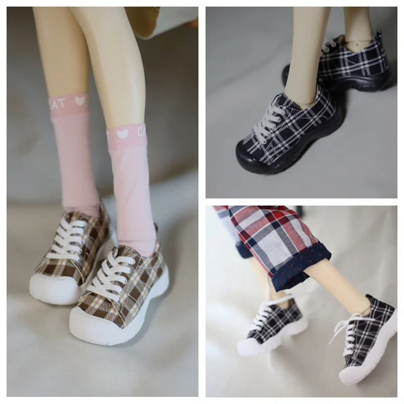 1/4 1/3 Scale BJD Plaid Casual Sneakers Canvas Shoes Doll Accessories Sports Shoes For BJD/SD MSD SD17 SSDF Uncle Strong C1751