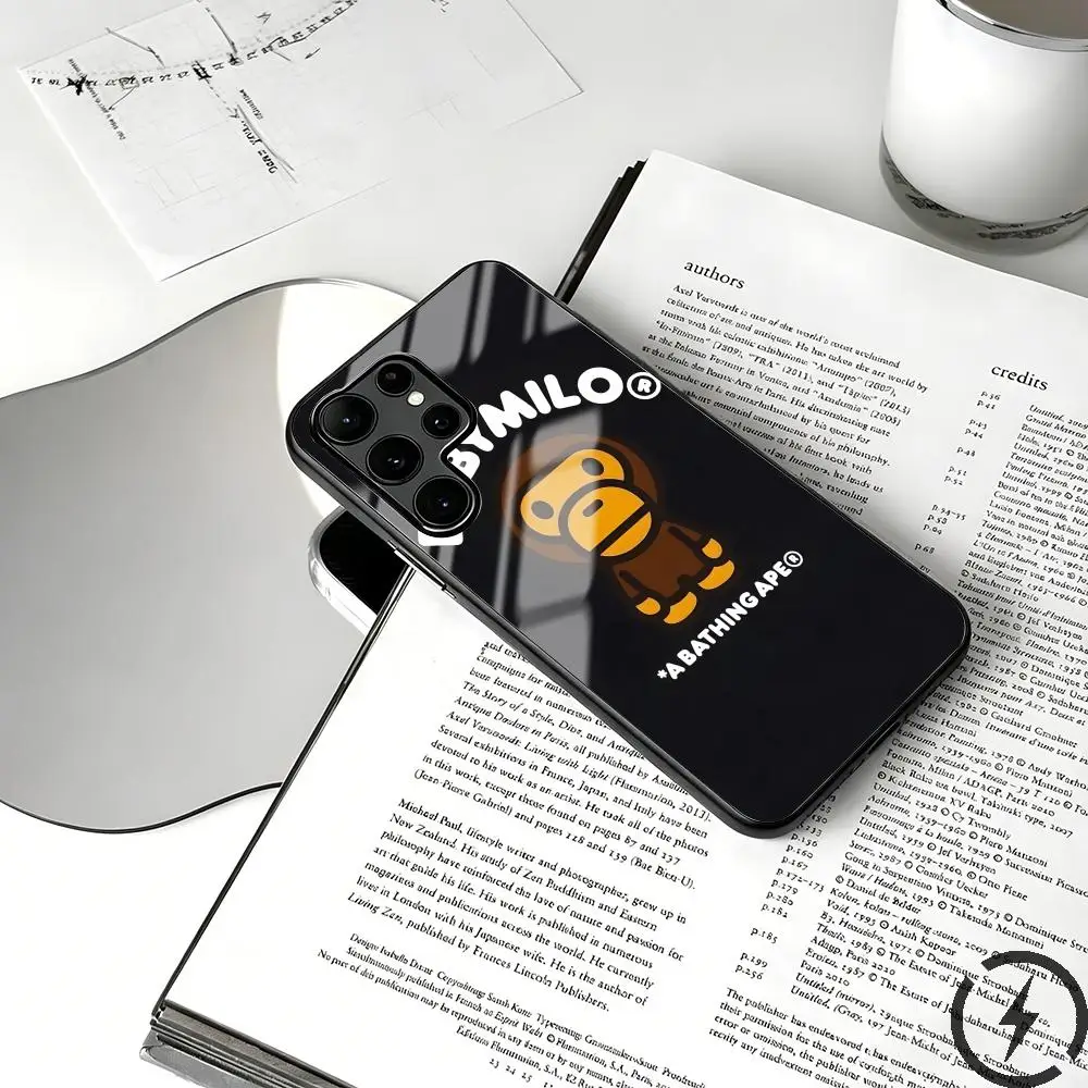 Brand b-bape Phone Case For Samsung S26 S25 S24 S23 S22 S21 S20 Plus Ultra Note20 Glass Magnetic Case view 3