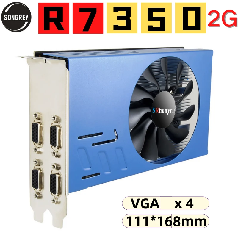 SRhonyra AMD R7 350 2/4G Multi Monitor Graphics Card,4/6VGA GDDR5 Video Card For Stock Trading