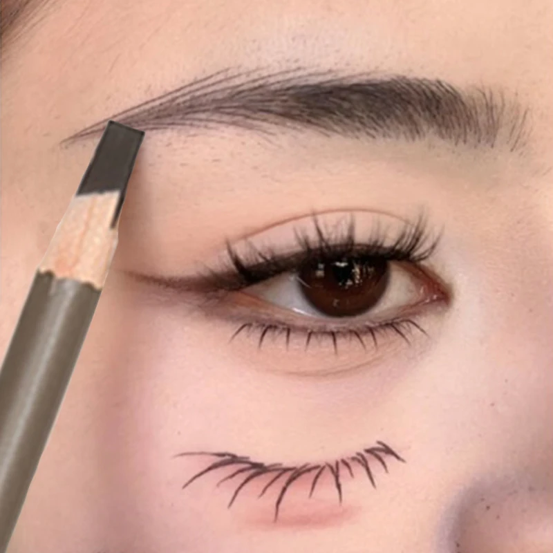 Double Head Eyebrow Pen with Brush Waterproof Colour Rendering Non-caking Outline Brow Shape Eyebrow Pencil Eye Makeup Cosmetics